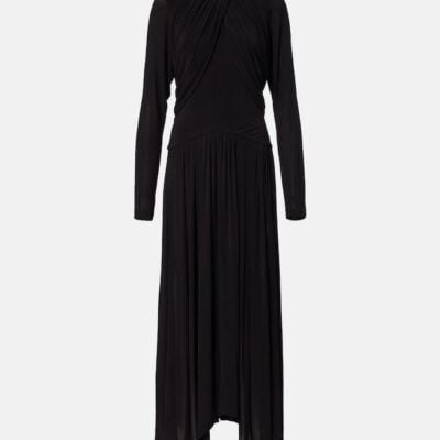 Isabel Marant Galina Draped Gathered Jersey Maxi Dress