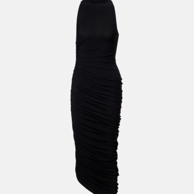 Jacquemus Piazza Gathered Jersey Midi Dress