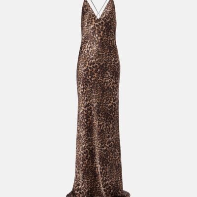 Nili Lotan Ira Leopard-Print Silk Gown