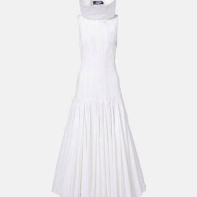 Jacquemus Triana Cotton Poplin Midi Dress
