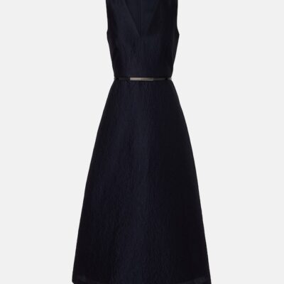 Max Mara Lyon Cotton And Silk-Blend Cloqué Midi Dress