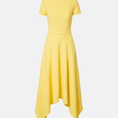 Safiyaa Okimi Asymmetric Crêpe Midi Dress