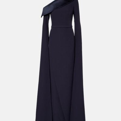 Safiyaa Rinoa Caped Crépe Gown