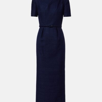 Roland Mouret Belted Bouclé Midi Dress