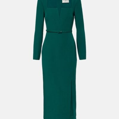Roland Mouret Belted Wool And Silk Midi Dress