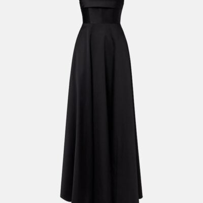 Roland Mouret Pleated Taffeta Corset Gown
