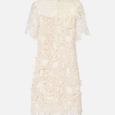 Oscar De La Renta Floral Lace Minidress