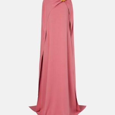 Oscar De La Renta Caped Silk-Blend Gown