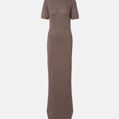 Brunello Cucinelli Ribbed-Knit Cashmere-Blend Maxi Dress