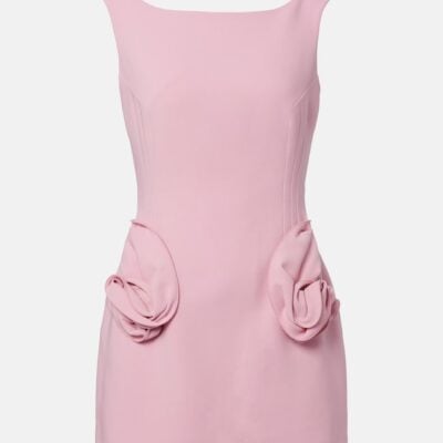 Magda Butrym Floral-Appliqué Wool-Blend Minidress