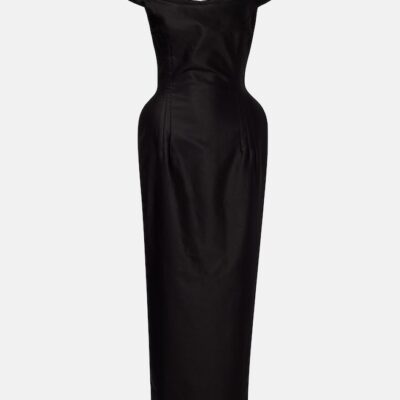 Magda Butrym Off-Shoulder Cotton Bustier Dress