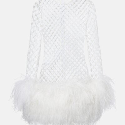 Dolce&Gabbana Feather-Trimmed Sequined Minidress