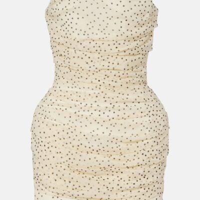 Magda Butrym Polka-Dots Ruched Silk-Blend Minidress