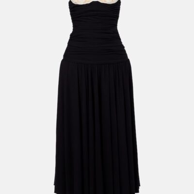 Magda Butrym Crochet-Trimmed Jersey Cocktail Dress