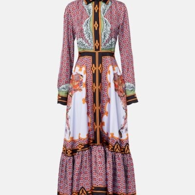 La Doublej San Pietro Printed Silk Maxi Dress