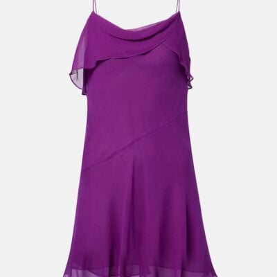 Acne Studios Draped Sheer Silk Georgette Minidress