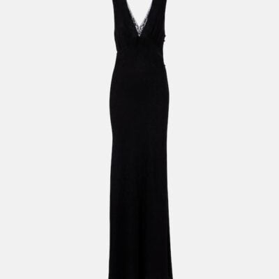 Chloé Silk Jacquard And Lace Gown