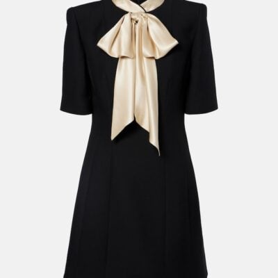 Valentino Crepe Couture Bow-Detail Minidress
