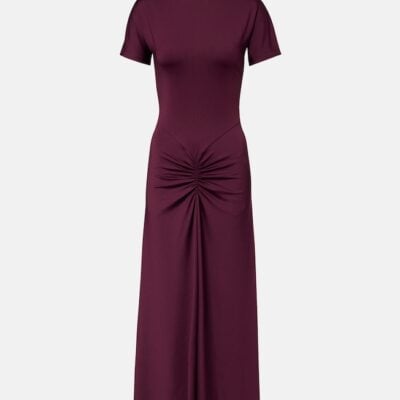 Victoria Beckham Ruched Jersey Midi Dress
