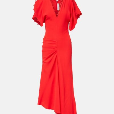 Victoria Beckham Asymmetric Draped Maxi Dress