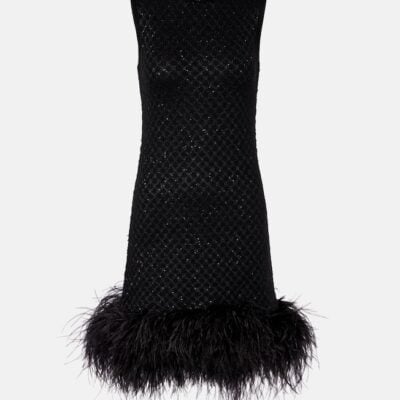 Max Mara Novara Feather-Trimmed Minidress