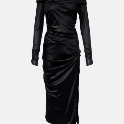 Isabel Marant Elife Gathered Off-Shoulder Midi Dress