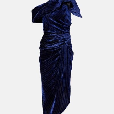 Isabel Marant Cyane One-Shoulder Velvet Midi Dress