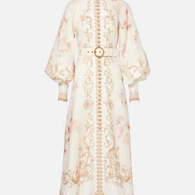 Zimmermann Hypnotic Printed Linen Shirt Dress