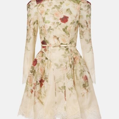 Zimmermann Hypnotic Floral Linen And Silk Minidress