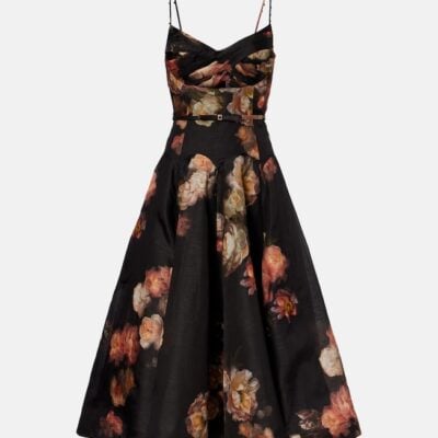 Zimmermann Hypnotic Linen And Silk Organza Midi Dress