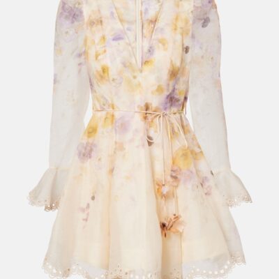 Zimmermann Memento Linen And Silk Minidress