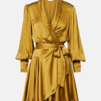 Zimmermann Silk Satin Wrap Dress