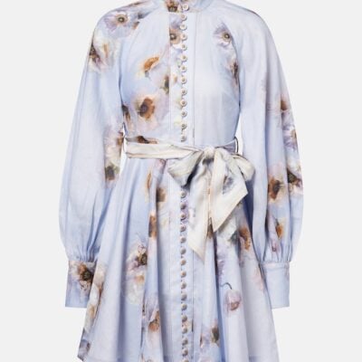 Zimmermann Hypnotic Floral Linen Shirt Dress