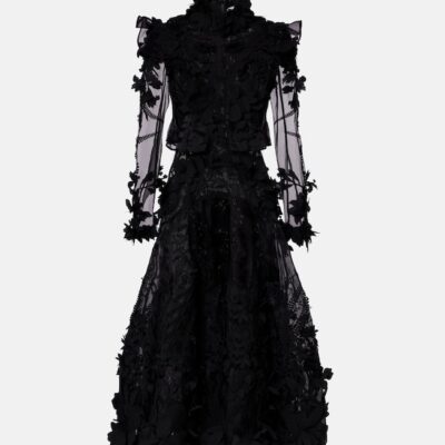 Zimmermann Hypnotic Applique Silk Organza Midi Dress