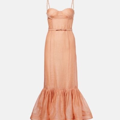 Zimmermann Hypnotic Embellished Linen And Silk Gown