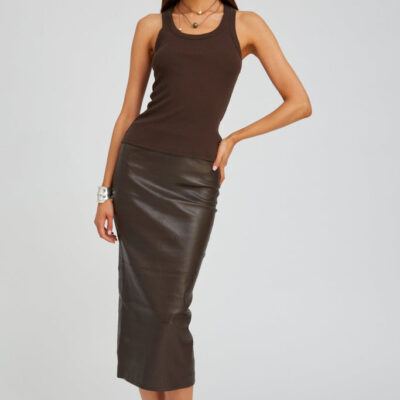 Americano Leather Tube Skirt