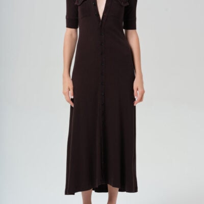 Amina Polo Dress in Chocolate