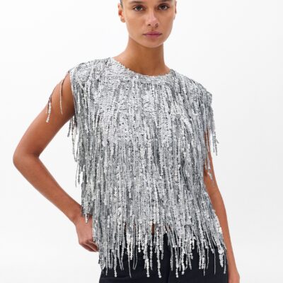 Billie Sequined Tassel Top