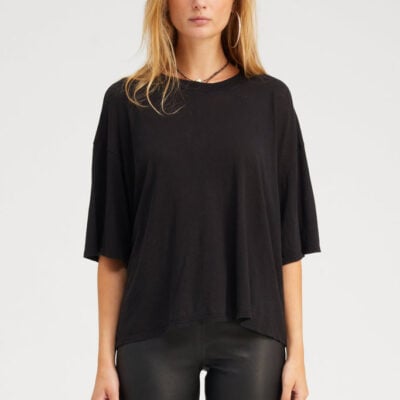 Black Cotton Boxy Tee