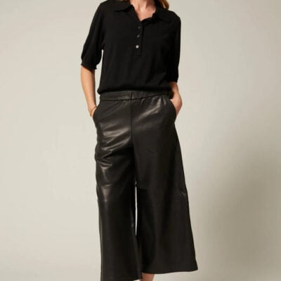 Black Leather Culotte