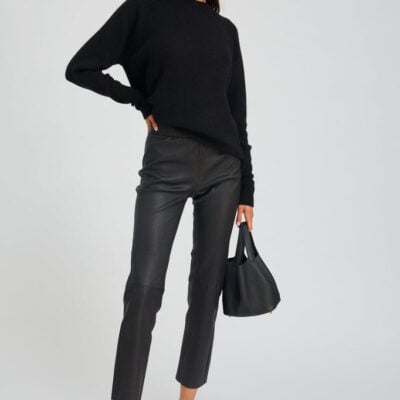 Black Leather Sophia Pull On