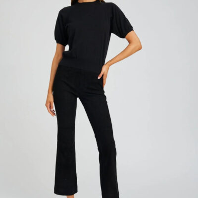 Black Suede Ankle Flare