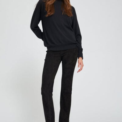 Black Suede Micro Flare
