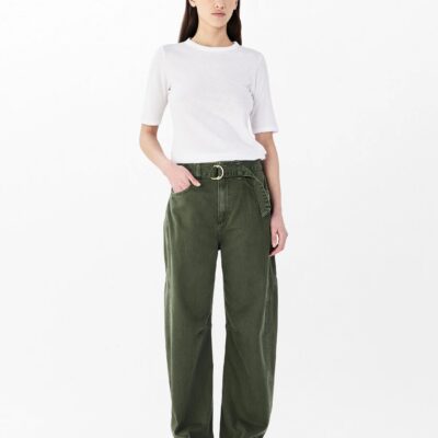Charlie Belted Barrel Jeans