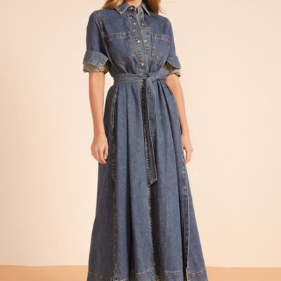 Denim Maxi Shirt Dress