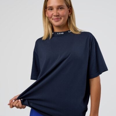 Go-To FLXCotton Oversized Deviation Tee - Future Navy-White | LSKD