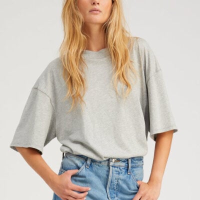 Heather Grey Cotton Boxy Tee