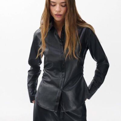 Leah Faux Leather Shirt