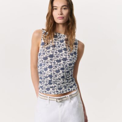 Luca Floral Shirred Tank Top