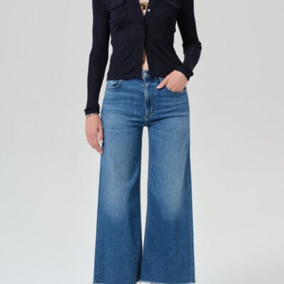 Lyra Wide Leg Crop Raw Hem in Verve